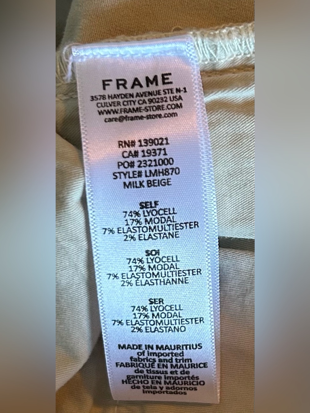 Frame Denim Men's Casual Skinny Jeans in Light Beige - Picture 9 of 9